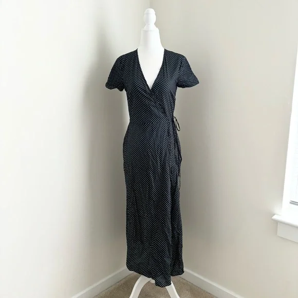 Jenni Kayne Black and White Polka Dot Midi Dress - Picture 2 of 7